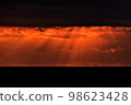 Fantastic sunset sky and crepuscular rays 98623428