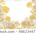 Cute flower line drawing illustration background material_02 98623447