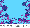 Cute flower line drawing illustration Background material_03 98623449