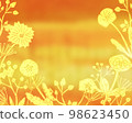 Cute flower line drawing illustration background material_04 98623450