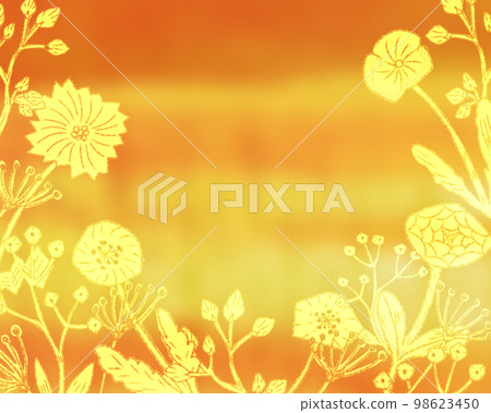 可愛的花朵線描插圖背景素材_04 可愛的花朵線描插圖背景素材_04 98623450