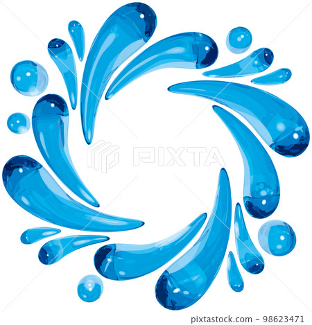 Realistic water splash emblem vector illustration 98623471