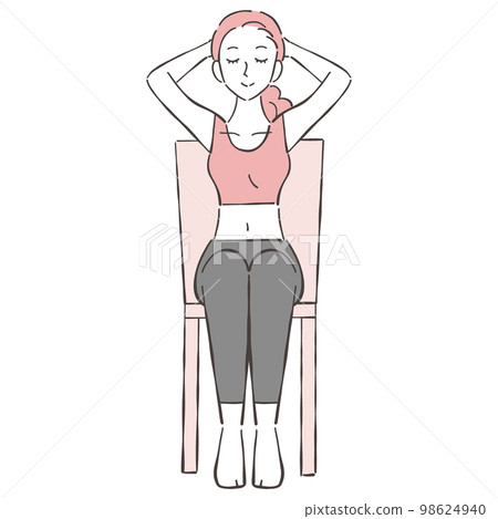 Female chair stretching Female chair stretching 98624940