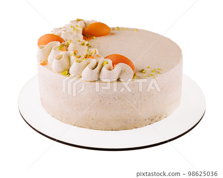 A delicious Pistachio cheese cake isolated 98625036