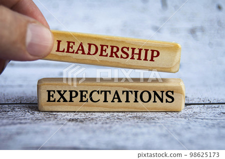 Leadership expectation text on wooden blocks. Leadership expectation concept. 98625173