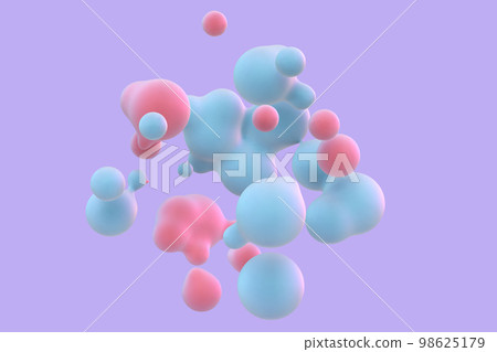 3D abstract liquid blobs on purple background. 3D abstract liquid blobs on purple background. 98625179