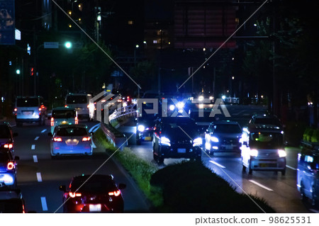 Traffic around Higashifushimi and Ome Kaido at night [night view image] 98625531