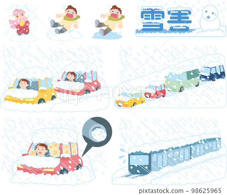 Snow damage illustration _ set 98625965