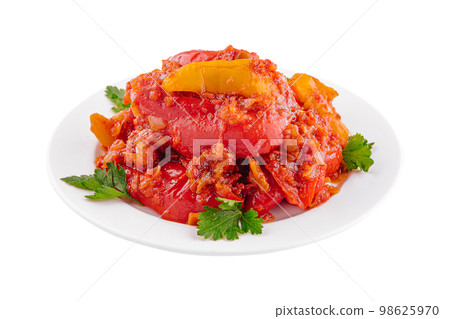 Pickled red bell pepper with oil Pickled red bell pepper with oil 98625970