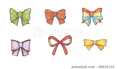 Illustration of 6 hand-drawn ribbons - Stock Illustration [98626134 ...