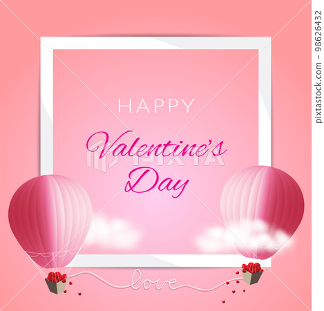 love balloon flying with white frame love balloon flying with white frame 98626432