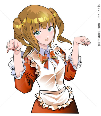 Moe character with cat pose - 金發 98626710