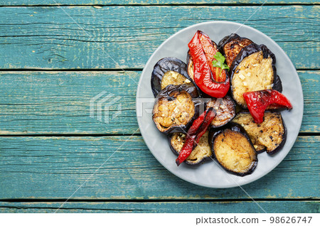 Grilled homemade vegetables, space for text 98626747