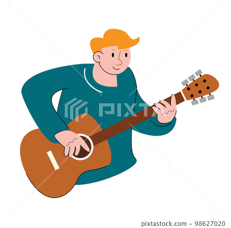 hobby character people playing guitar vector illustration 98627020