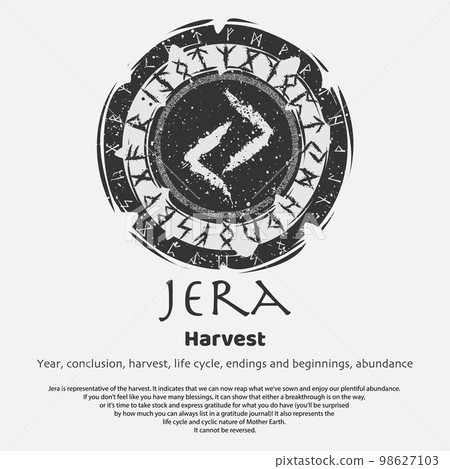 Viking Jera rune dark circle shield 98627103