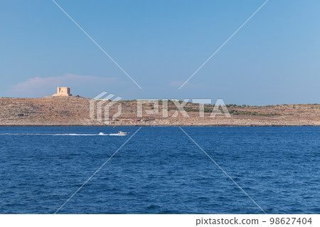 Coastal landscape with Saint Mary Tower, 17th century Fort 98627404