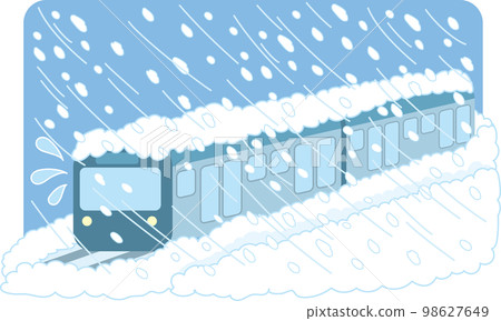 雪害圖_火車_卡住_延誤_受限_暴風雪_帶背景色 雪害圖_火車_卡住_延誤_受限_暴風雪_帶背景色 98627649
