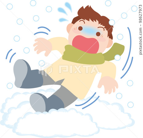 Snow damage illustration _ fall in the snow 98627973