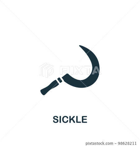 Sickle icon. Monochrome simple sign from agriculture collection. Sickle icon for logo, templates, web design and infographics. 98628211
