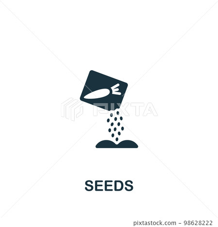 Seeds icon. Monochrome simple sign from agriculture collection. Seeds icon for logo, templates, web design and infographics. 98628222