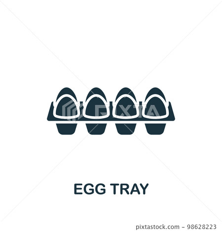 Egg tray icon. Monochrome simple sign from agriculture collection. Egg tray icon for logo, templates, web design and infographics. 98628223