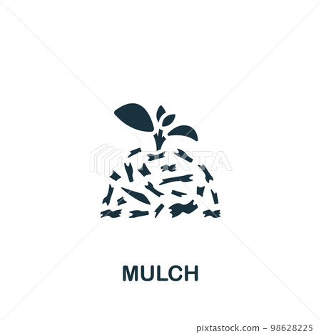 Mulch icon. Monochrome simple sign from agriculture collection. Mulch icon for logo, templates, web design and infographics. 98628225