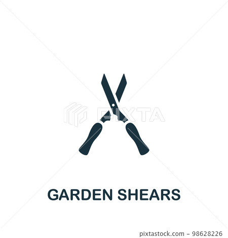 Garden shears icon. Monochrome simple sign from agriculture collection. Garden shears icon for logo, templates, web design and infographics. 98628226