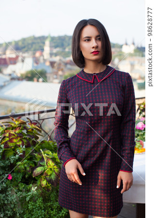 woman in beautiful classic stylish clothes in the interior. woman in beautiful classic stylish clothes in the interior. 98628777