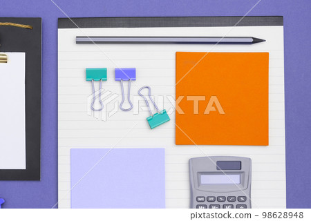 Different Office Supplies, Colored Stickers, Notebooks. Pens, Pencils, Rullers, Marckers. Different School Items. Important information. Accessories lying on desk. Different Office Supplies, Colored Stickers, Notebooks. Pens, Pencils, Rullers, Marckers. Different School Items. Important information. Accessories lying on desk. 98628948