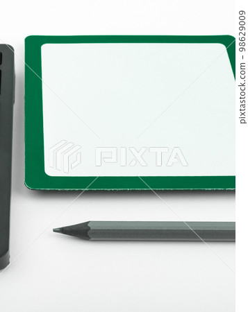 Different Office Supplies, Colored Stickers, Notebooks. Pens, Pencils, Rullers, Marckers. Different School Items. Important information. Accessories lying on desk. 98629009