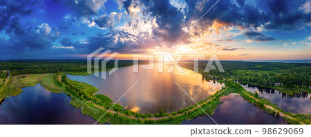 Rural summer sunset 98629069