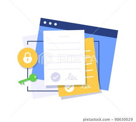 Signing electronic business contract document with digital signature,Digital signature or e-signature concept 98630029