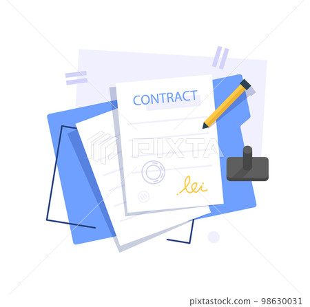 Signing electronic business contract document with digital signature,Digital signature or e-signature concept 98630031