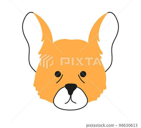 Dogs head vector icon in doodle style. Lovely pets sign illustra Dogs head vector icon in doodle style. Lovely pets sign illustra 98630613