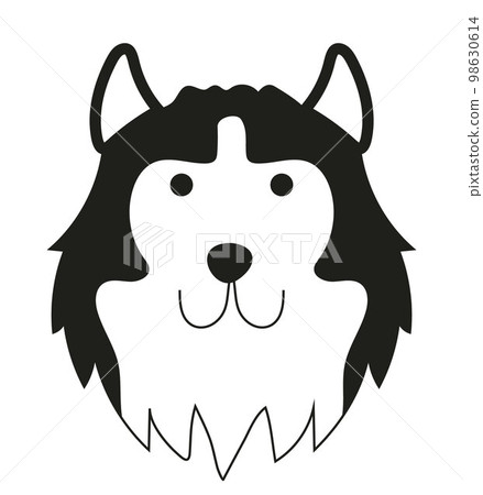 Husky doggy in sketch style. Dogs head vector icon in doodle style. Lovely pets sign Husky doggy in sketch style. Dogs head vector icon in doodle style. Lovely pets sign 98630614