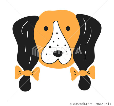 Dachshund doggy in sketch style. Dogs head vector icon in doodle style. Lovely pets sign Dachshund doggy in sketch style. Dogs head vector icon in doodle style. Lovely pets sign 98630615