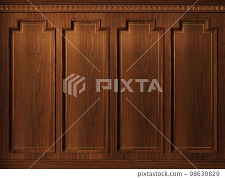 Classic cabinet wall of red wood panels Classic cabinet wall of red wood panels 98630829