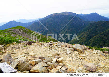 南阿爾卑斯山、仁田山山頂、光山方向 98630839