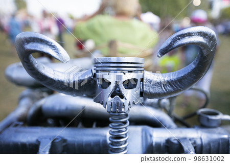 Decorative item made from old machine parts. Ecological recycling of old worn metal. 98631002