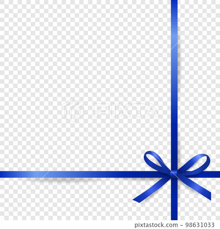 Vector 3d Realistic Blue Gift Ribbon and Bow Closeup Isolated. Bow Design Template, Background for Birthday, Christmas Presents, Gifts, Invitation, Card, Gift Box. Holiday Decoration 98631033