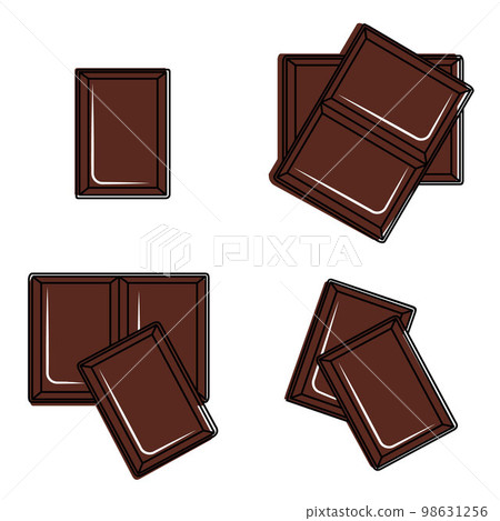 a bitten chocolate bar, color vector isolated cartoon-style illustration a bitten chocolate bar, color vector isolated cartoon-style illustration 98631256