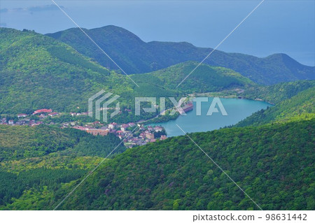 Bessho Dam and Mandarin Duck Pond from Mt. Unzen Bessho Dam and Mandarin Duck Pond from Mt. Unzen 98631442