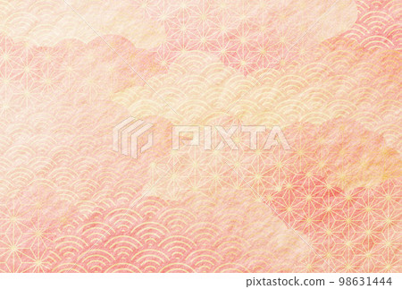 Spring, pink, Japanese pattern, clouds, Japanese paper background Spring, pink, Japanese pattern, clouds, Japanese paper background 98631444