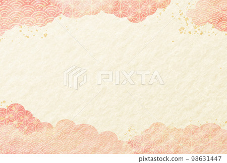 Spring cherry blossom pink Japanese pattern cloud watercolor style Japanese paper background Spring cherry blossom pink Japanese pattern cloud watercolor style Japanese paper background 98631447