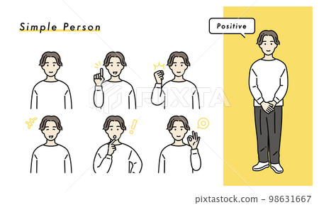 簡單的男人積極的面部表情集插畫素材 簡單的男人積極的面部表情集插畫素材 98631667