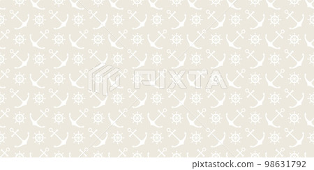Nautical seamless pattern with ship wheels and anchors 98631792