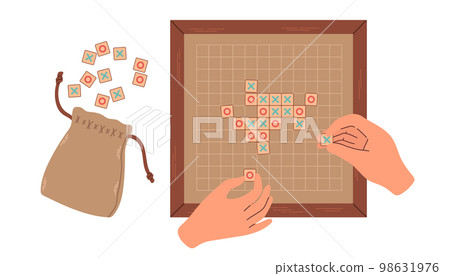 tic tac toe xo game on isolated Stock Vector