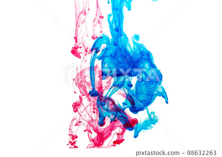 Splash of blue and red paint Splash of blue and red paint 98632263