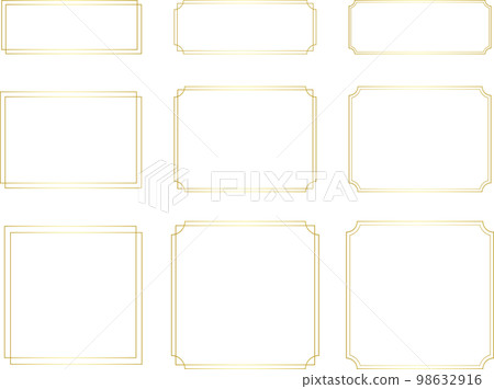 Shining gold simple frame set Shining gold simple frame set 98632916