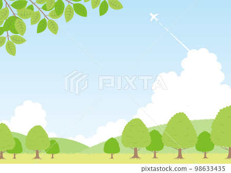 Illustration of a fresh green landscape_horizontal_3 98633435